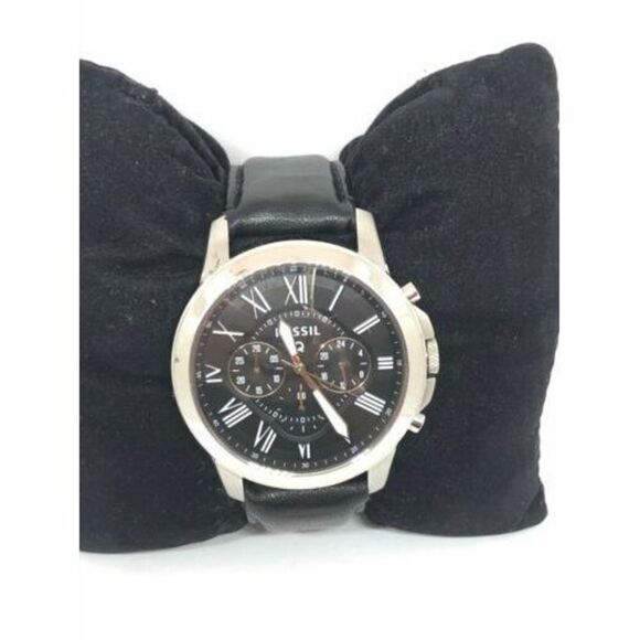 Fossil Jewelry - Fossil 2ABBZND4 Men's Black Leather Analog Dial Quartz Genuine Wrist Watch Bb903